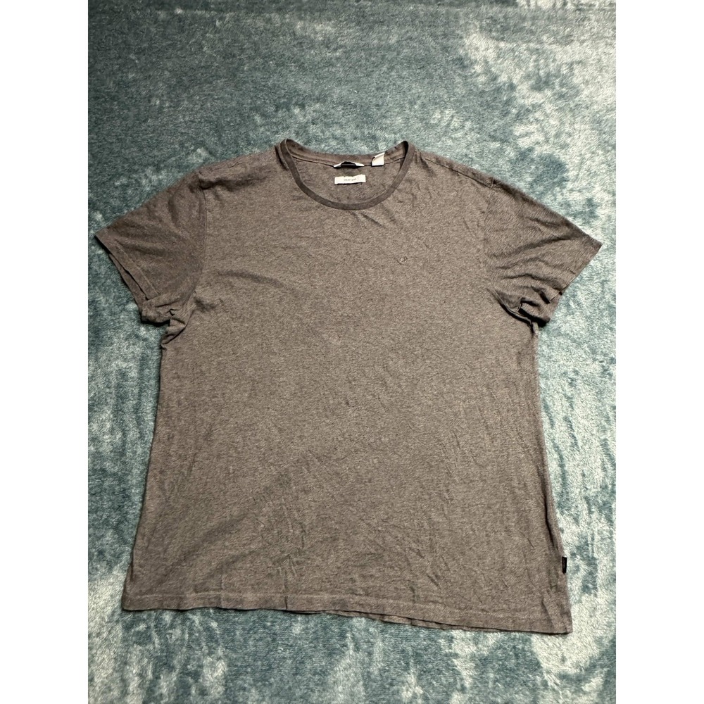 Calvin Klein Men XL Grey Heather Liquid Touch Short Sleeve Crew Neck T-Shirt PTP